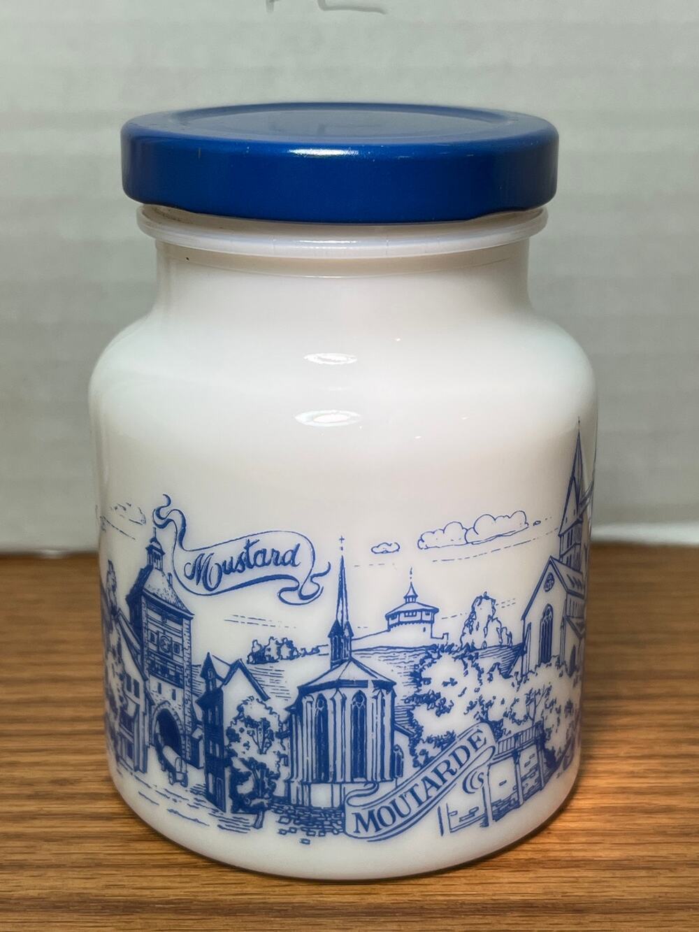 Blue White Ceramic Lidded Jar European Cities Madrid Gent Apothecary Canister